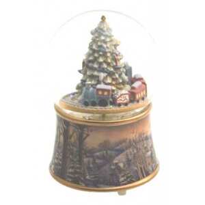 Schneekugel Tannenbaum mit Zug